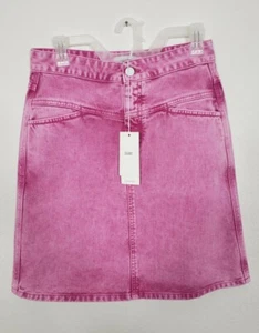 NWT Closed Womens Skirt Size 27 Pink Denim Button Zip Casual Pockets Party Italy - Picture 1 of 4