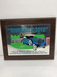 2016 Rhinebeck 46 Years Car Show Dutchess County Fairgrounds NY Plate Plaque - Picture 1 of 6