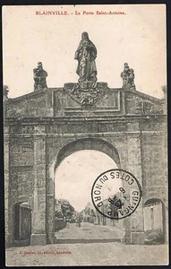 BLAINVILLE-sur-l'Eau 54 La PORTE St Antoine Postkarte geschrieben an Fräulein M. BERNET 5-9-1911 - Bild 1 von 2