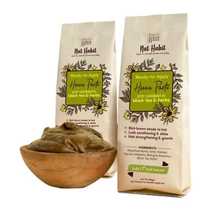 2 X Nat Habit - Fresh Ready To Apply Henna Paste, Pre-Soaked in Black Tea - 220g - Picture 1 of 7