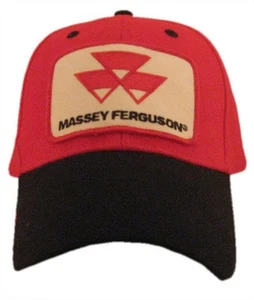 Tractor Massey Ferguson 6 paneles rojo negro sombrero gorra regalo se adapta a la mayoría - Imagen 1 de 1