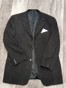 46L Men's Vintage Trussini Blazer Black Italian 100% Torello Viera Wool Jacket - Picture 1 of 11