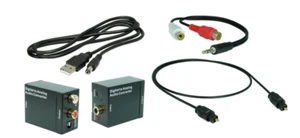 Digital a Analógico Convertidor Audio + 1,8m Toslink + Rca Adaptador + Usb-Dc - Imagen 1 de 2