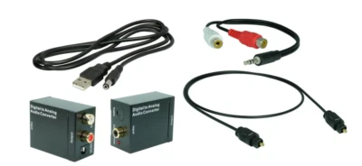 Digital a Analógico Convertidor Audio + 1,8m Toslink + Rca Adaptador + Usb-Dc - Imagen 1 de 2