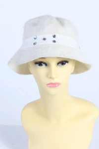 Vintage 1970s Fashion Womens Winter Knit Hat Angora Blended White - HAT1019 - Foto 1 di 4