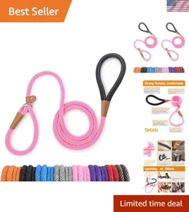 Strong 6 FT Slip Lead Dog Leashes for Medium & Large Dogs - 2 Pack Nylon Design - Picture 1 of 11