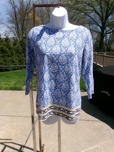 CAMISETA TALBOTS ESTAMPADO AZUL NUEVA SIN ETIQUETAS TOP S - Imagen 1 de 1