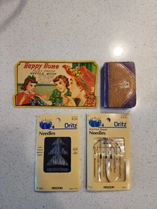 Happy Home Needle Book Dritz Needles Repair Lot Vintage Thread Sewing - Picture 1 of 11