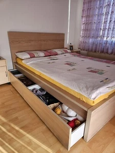bett 140x200 mit matratze und lattenrost Und 4 Schubladen - Bild 1 von 2