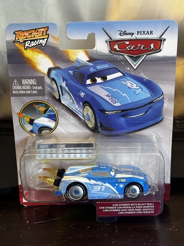 CARS Disney Pixar Diecast XRS Rocket Racing CAM SPINNER with Blast Wall New Cover