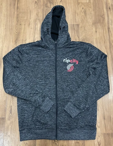 Portland Trail Blazers  Men's Full Zip Grey Hoodie Jacket Size Large Cover
