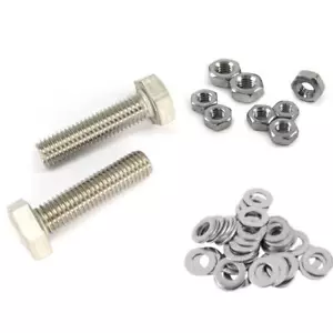 UNF SET VITI DADI RONDELLE TESTA ESAGONALE BULLONI A2 ACCIAIO INOX 1/4” 5/16” - Foto 1 di 9