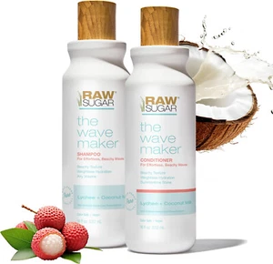 Raw Sugar Shampoo and Conditioner Set, The Wave Maker Hair Care Duo, 18 Fl Oz - Picture 1 of 7