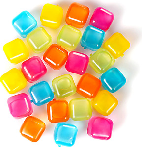 Reusable Plastic Ice Cubes For Cold Drinks Assorted Colors BPA Free 15/30/75 pcs