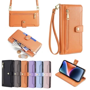 For Huawei Mate 30 40 50 60 Huawei P40 P50 P60 Cover Leather Case Shoulder strap - Picture 1 of 19