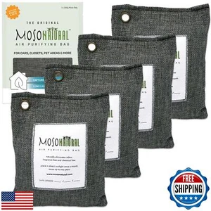 Moso Natural Air Purifying Bag 200g (4 Pack) | Premium Bamboo Charcoal Odor A - Picture 1 of 5