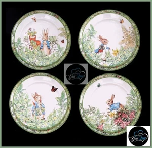 Pottery Barn 8 PC Peter Rabbit Plates 4 Dinner & 4 Salad Plates NIB Easter Bunny - Picture 1 of 9