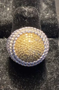 Affinity Pave Yellow Diamond Woven Sterling Silver JS Joseph Schmid Ring Size 8 - Picture 1 of 6