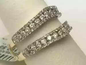Enhancer Wrap Guard Ring 3Ct Round Lab Created Diamond 14k Yellow Gold Plated - Picture 1 of 6
