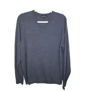 Hart Schaffer Marx 100% Merino Extra Fine Merino Wool V Neck Sweater L Mens - Picture 1 of 5