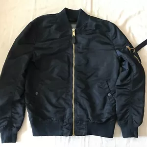 ALPHA INDUSTRIES GERMANY BOMBER PILOT JACKET DARK BLUE LARGE EU - Picture 1 of 15