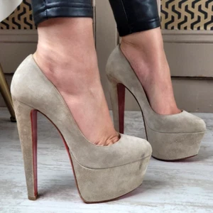 Christian Louboutin Alta Vicky Suede Platform Heel Shoes Pumps WAS£945 EU37 UK 4 - Picture 1 of 22