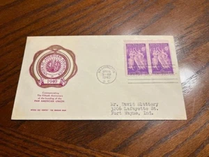 US First Day Cover - Scott 895 - FR Rice cachet - Pan American Union - Picture 1 of 1