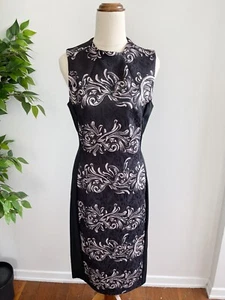 H & M Women's Size 10-12 AUS Pencil Midi Dress Black - Picture 1 of 8