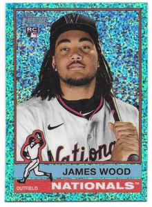 2025 Topps Heritage Chrome Aqua Sparkle James Wood (#231) Nationals RC SP - Picture 1 of 2