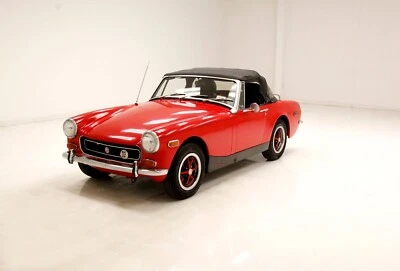 MG Midget 1972 rojo qtr | Póster 24x36 pulgadas | Coche clásico Foto 1 de 2