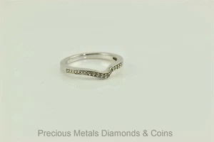 Sterling Silver Offset Wavy Stackable Anniversary 3.5mm Band Ring 925 Sz: 7 - Picture 1 of 5