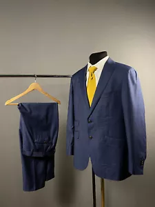 SuitSupply Pantalone Blazer Tuta Uomo Lana Blu 130s Siena 2 Pezzi Taglia 27/28 - Foto 1 di 18