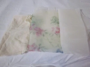 3 pc lot Vintage sheer floral white & cream chiffon scarves - Picture 1 of 5