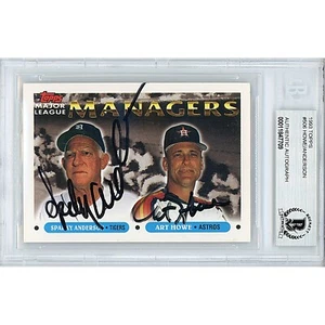 1993 Topps #506 Sparky Anderson and Art Howe Dual Auto MLB Card Beckett Slabbed - Picture 1 of 7