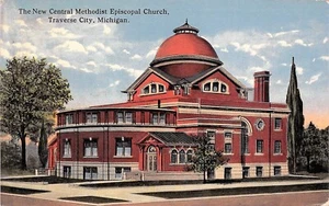 #H4427 TRAVERSE CITY, MI. AK, ZENTRALMETHODIST BISCHÖFSKIRCHE - Bild 1 von 2