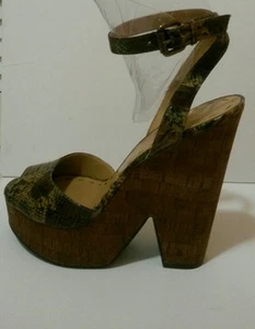  NUEVA Sandalia Plataforma Troischica Nine West Para Mujer Amarilla Multi Talla 9.5M - Imagen 1 de 6