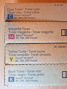 Xerox Cyan Magenta Yellow Black CMYK Toner Cartridge Set for Versant 80 180 280 - Picture 1 of 1