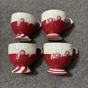 Starbucks Holiday Ho Ho Ho Jolly Peppermints Mugs Set of 4 Christmas - Picture 1 of 7
