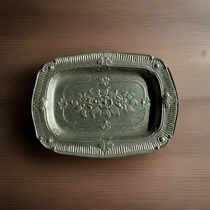 Plato de metal alemán en miniatura antiguo para casa de muñecas, C 1920 - Imagen 1 de 3