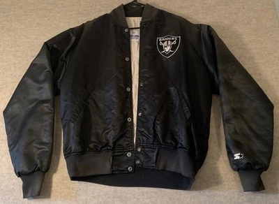 Винтажная стартовая атласная куртка-бомбер Oakland Raiders мужская большая NFL футбол - ЧИТАЙТЕ! - Изображение 1 из 4