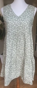 Joie 100% Linen Floral Sundress Dress Green And White Size Small - Picture 1 of 5
