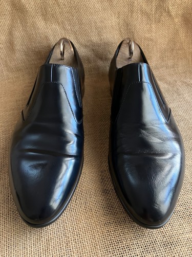 Scarpe slip on PRADA da uomo in pelle nera taglia UK 7 5 US 8 5