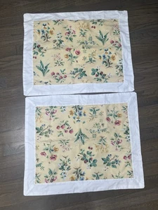 Vintage 90s Liz Claiborne Yellow Pillow Shams In Full Bloom Floral Standard 2 - Picture 1 of 7