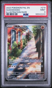 Sudowoodo Illustration Rare Pokemon Pal En-Paldea Evolved 219 NM PSA 9 - Picture 1 of 2
