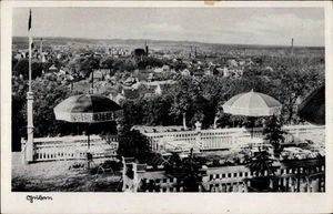 Ak Guben Brandenburg, Terrasse, Sonnenschirme, Totale über den Ort - 4738878 - Picture 1 of 2