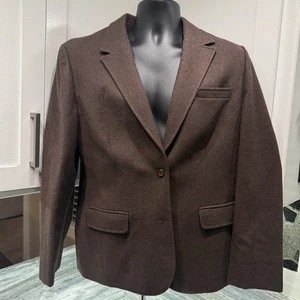 PENDLETON Vintage 100% Virgin Wool Blazer Jacket Tan Brown Large Suit USA - Picture 1 of 9