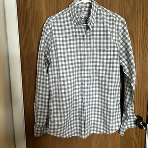 J. Crew Button Down Shirt Men's Sz M Slim 100% Cotton Plaid Gray Long Sleeves - Picture 1 of 8