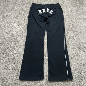 Vintage Y2K Bebe Damen Spell Out Butt Logo Track Jogginghose schwarz niedriger Bund Medium - Bild 1 von 11