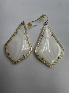 Kendra Scott Alex Drop Earrings White mother of pearl gold tone - Picture 1 of 4