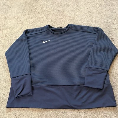 NIKE Women’s Navy Double Knit Crew Top  AQ3509-420 Large - Image 1 of 4